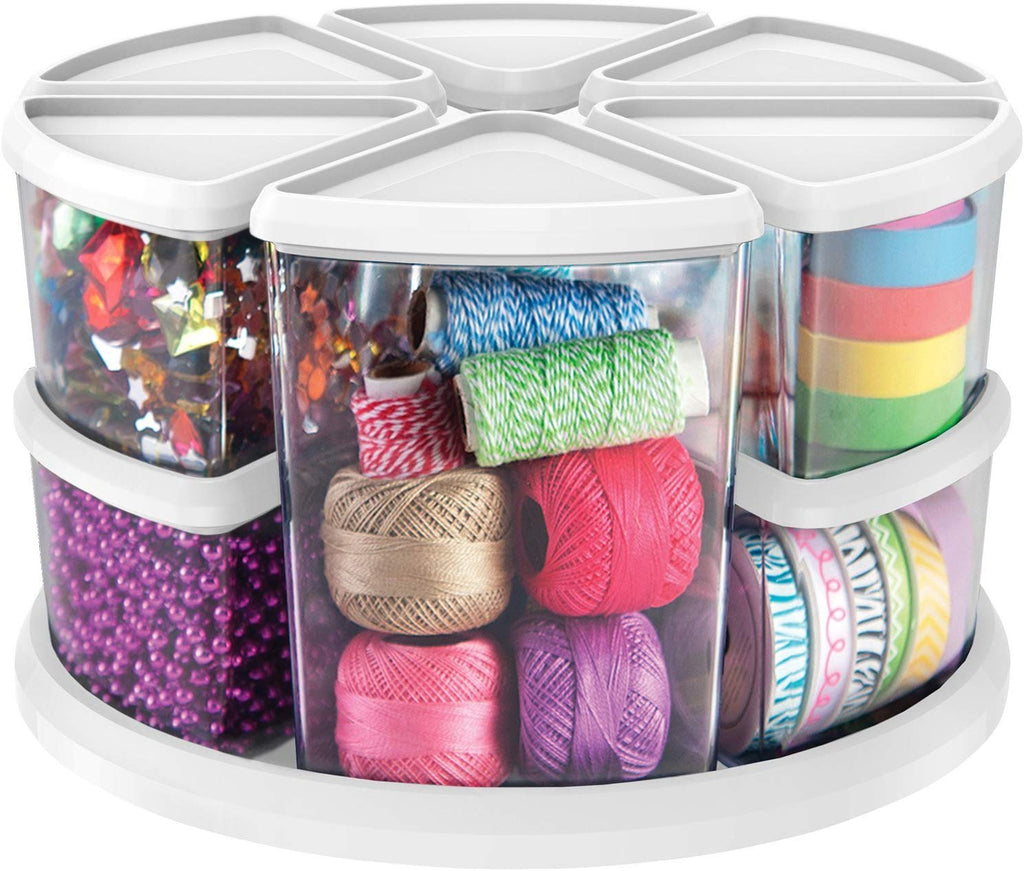 Deflecto Rotating Carousel Craft Storage Organizer, 9-Canister Configu –  Pete's Arts, Crafts and Sewing